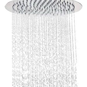 Round Silver Rain Fall Shower Head 12”